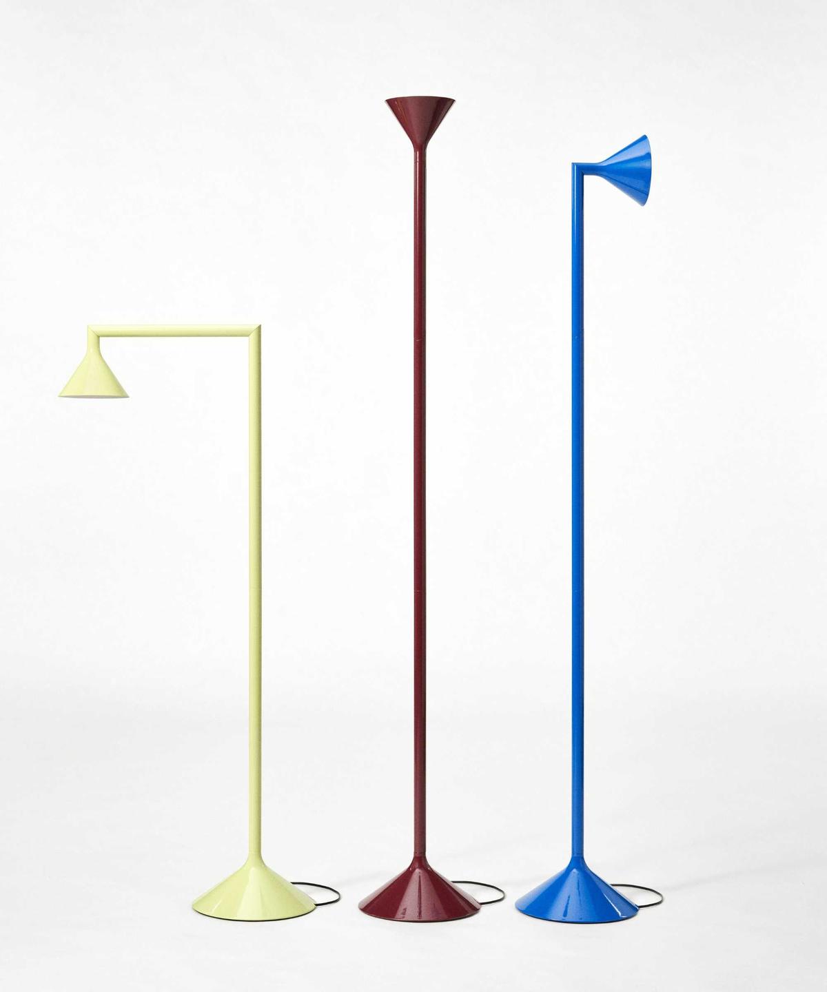 three floor lamps