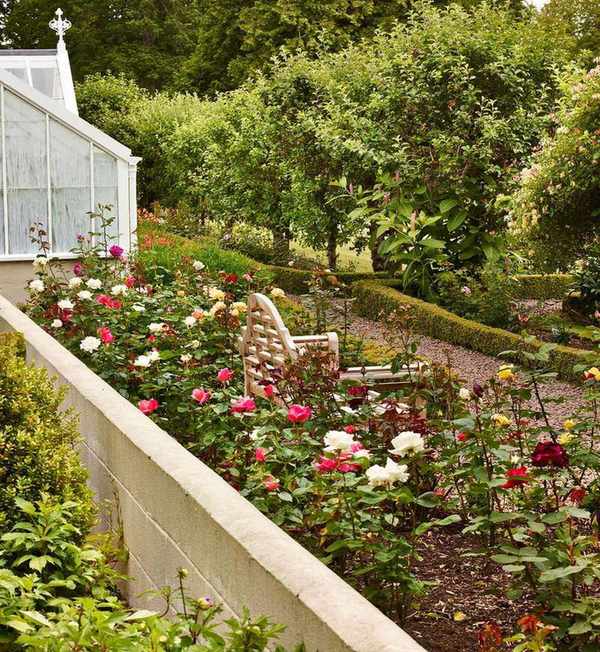 Flower bed ideas with roses and flowers