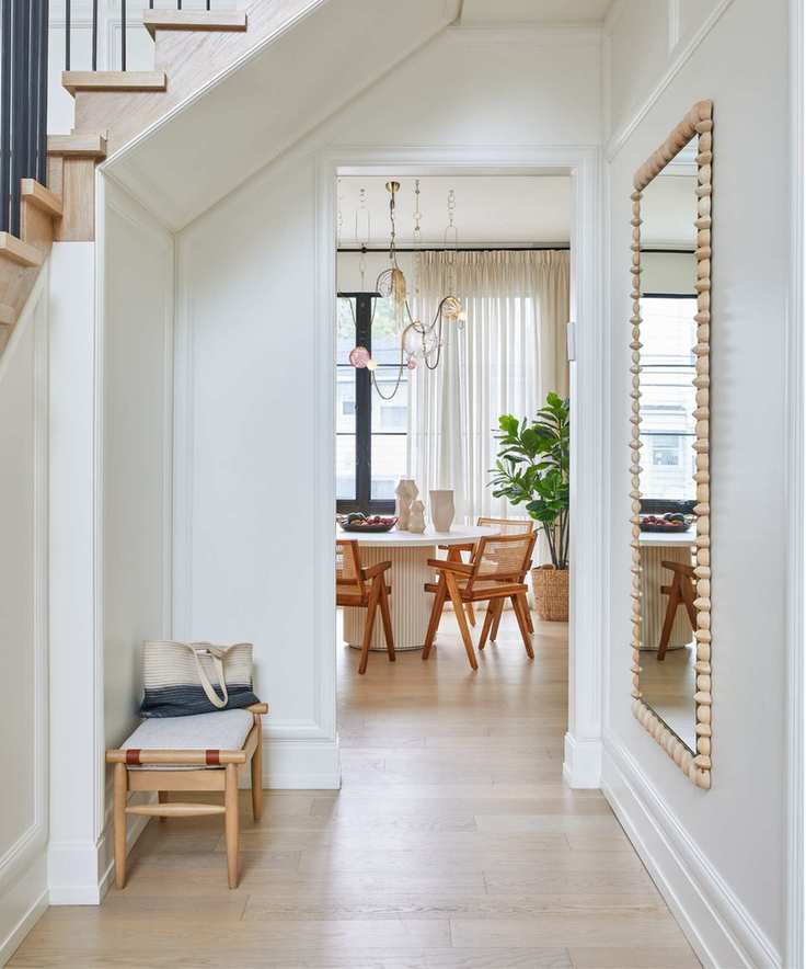 Modern beige entryway painted in Pale Oak