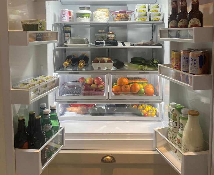 food and drinks in fridge
