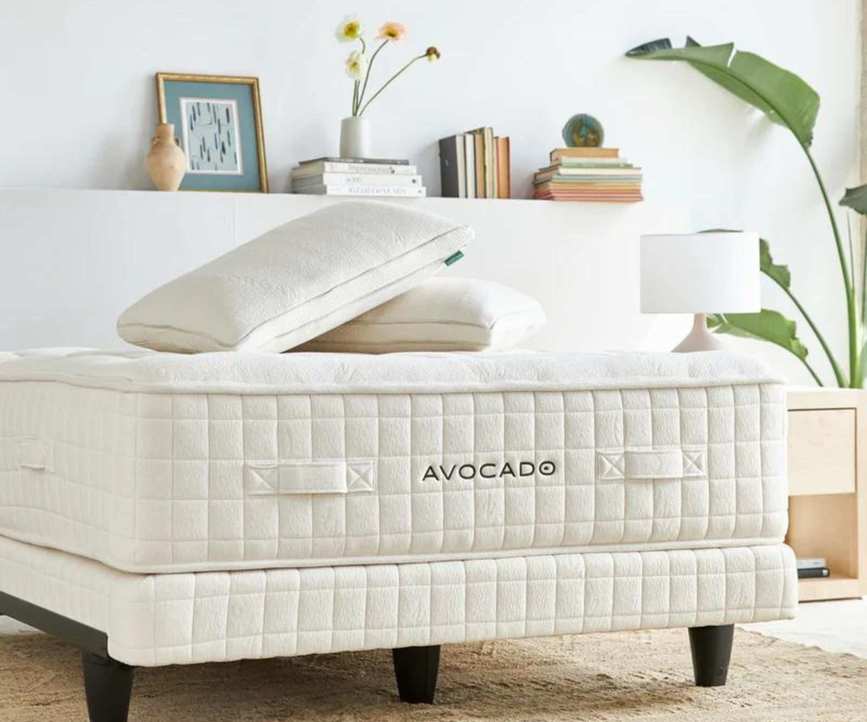Avocado Green Mattress on a bed.