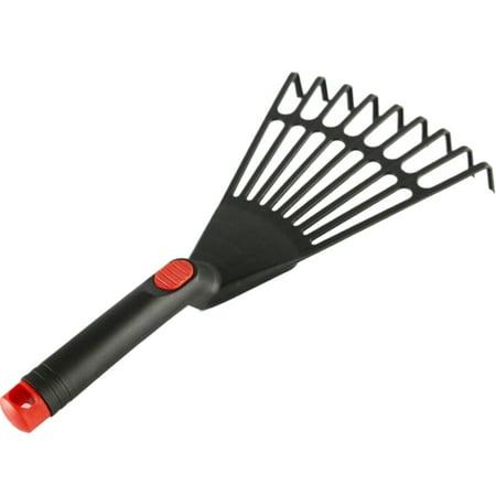 Ezpxfci Hand Rake 9 Teeth Stainless Steel Small Garden Rake With Plastic Handle, Hanging Garden Hand Tools for Gardening, Weeding, Transplanting and Digging