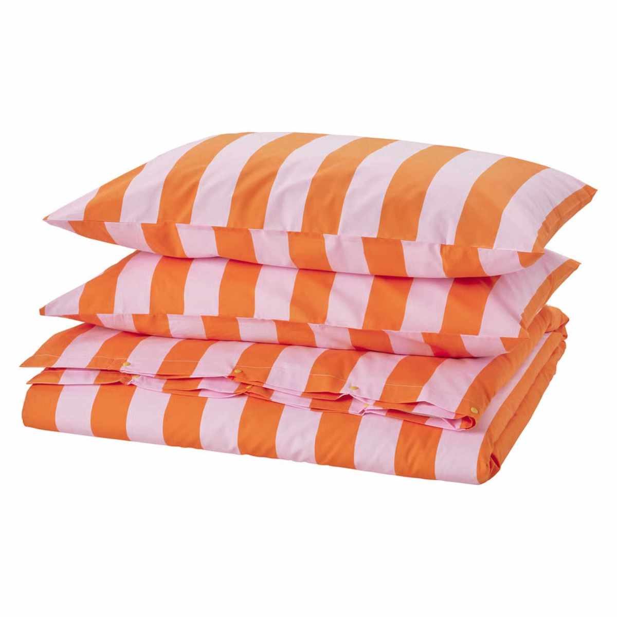 IKEA pink and orange striped duvet set