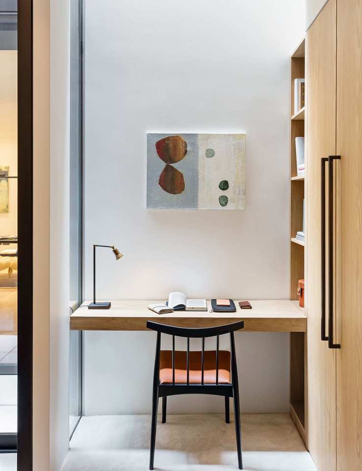 Small home office with niche desk