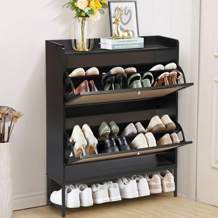 Giratree Shoe Storage Cabinet With Flip Drawers for Entryway, 20 Pairs Shoe Rack Organizer With Open Shelf