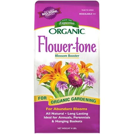 Espoma Organic Flower-Tone 3-4-5 Natural Plant Food for Flowers, Annuals, Perennials &amp; Hanging Baskets, Blossom Booster, 4lb