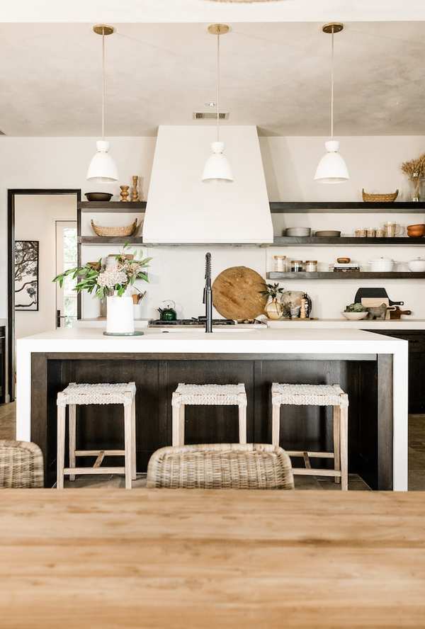 Stylish Neutral Kitchen with Plaster Hood