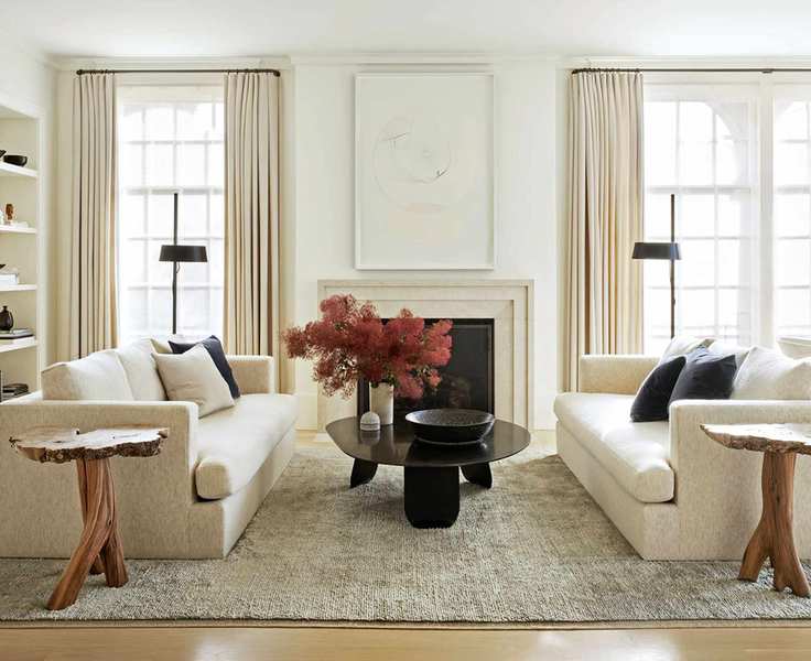 cream living room in 1920s San Francisco house