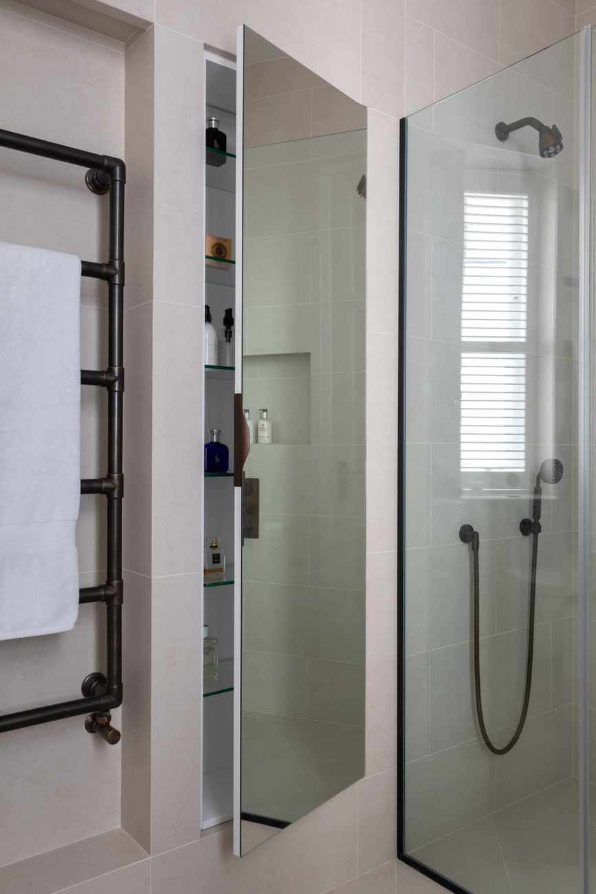 bathroom cupboard with mirror door