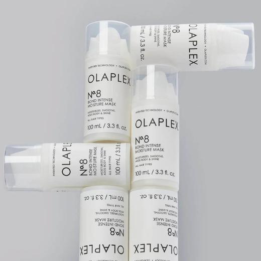 Image of multiple Olaplex No. 8 Bond Intense Moisture Mask bottles 