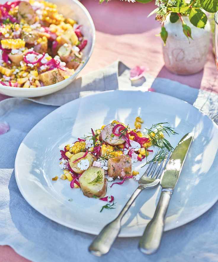 Charred corn, dill and new potato salad