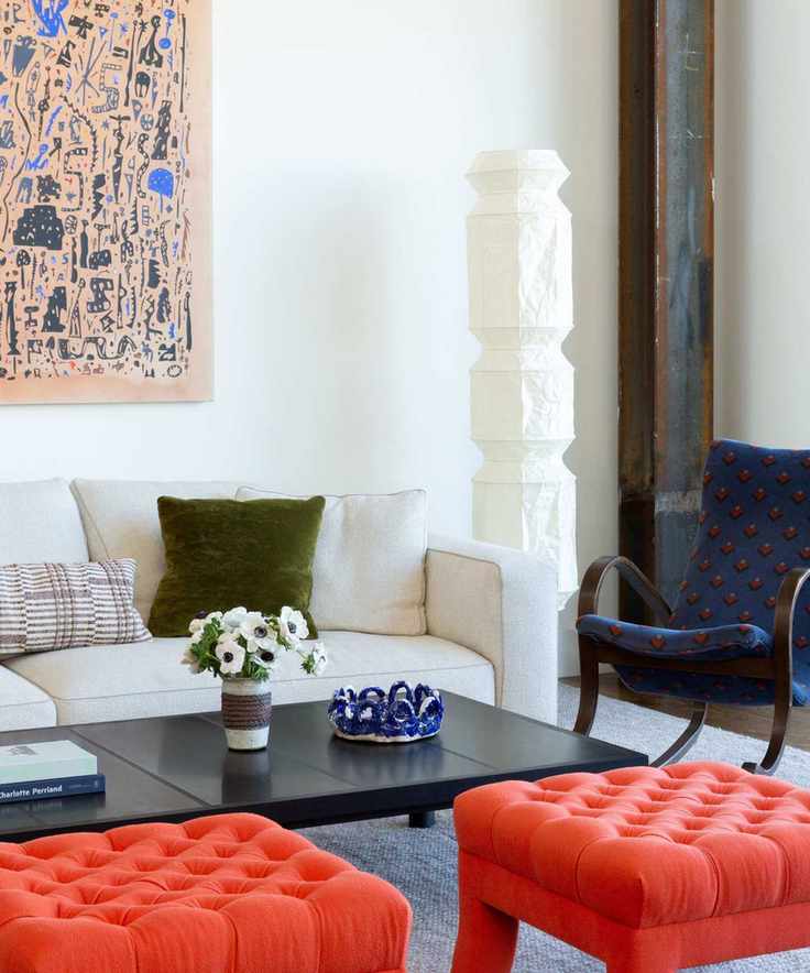 White living room with transitional style