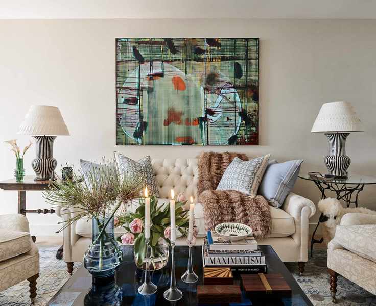candles on a coffee table in a living room