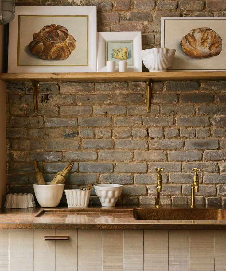 Rustic kitchen with exposed brick