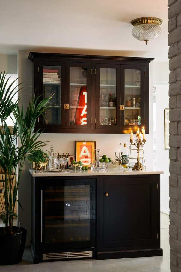 Stylish basement bar