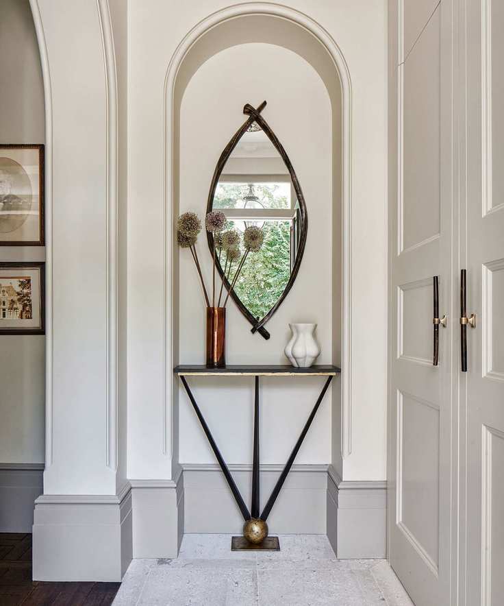 Entryway furniture with slim console table