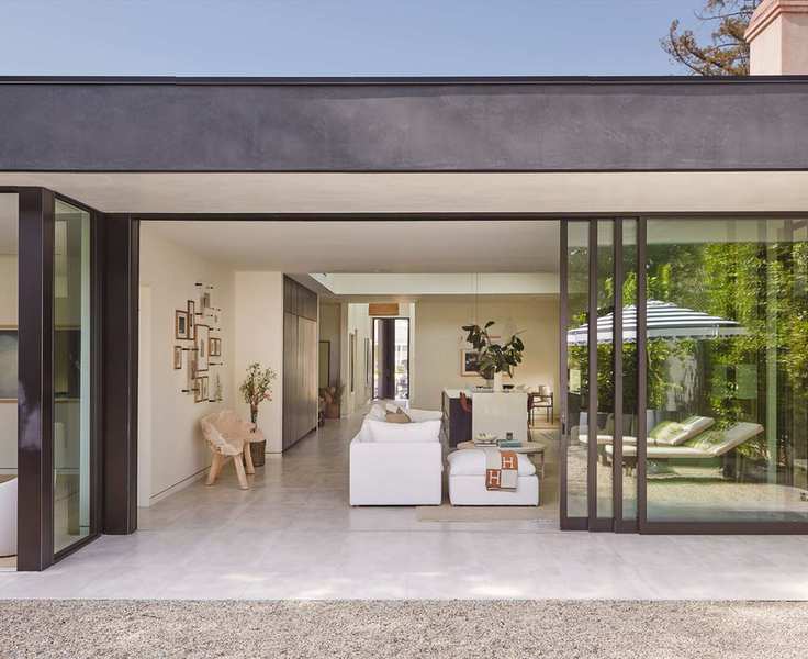 View of a modern home seamlessly connecting indoor and outdoor spaces