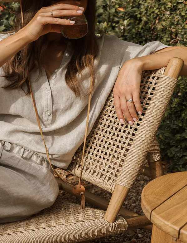 stylish outdoor furniture woven teak chair