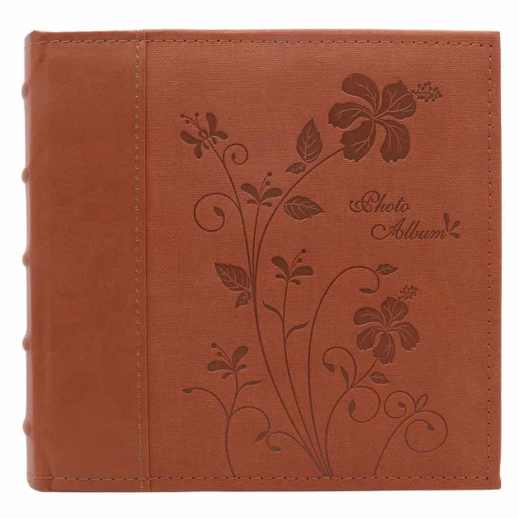 Brown leather photo album