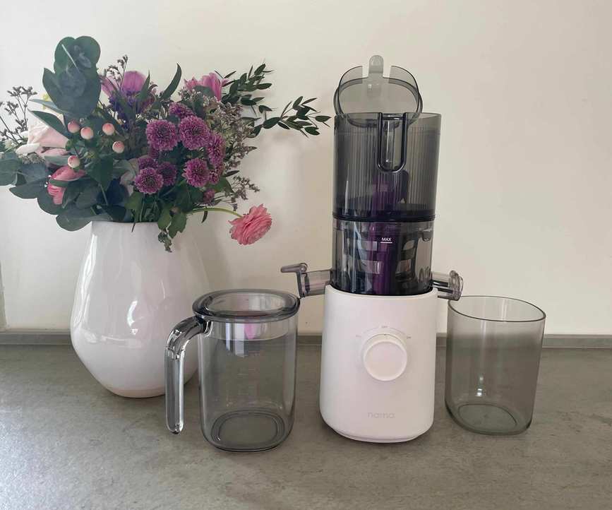 Nama J3 Juicer on the countertop, ready to make juice