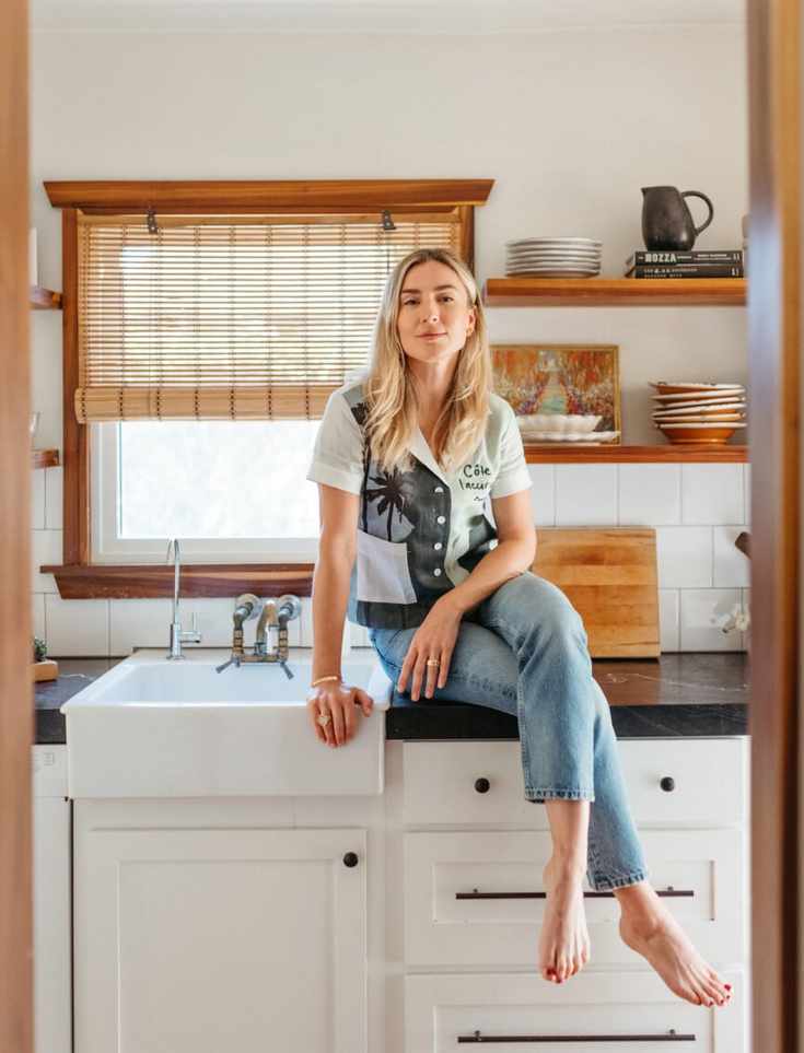 dishes, open shelves, olivia muniak kitchen