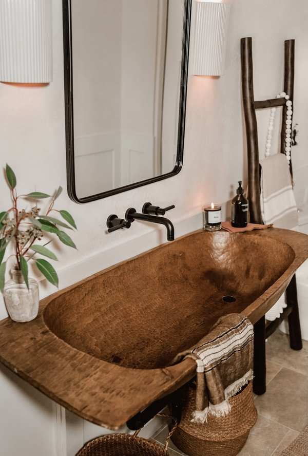 Rustic bathroom sink DIY