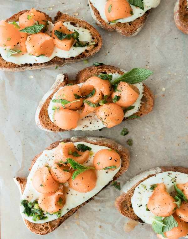 Spicy Melon Ricotta Toast