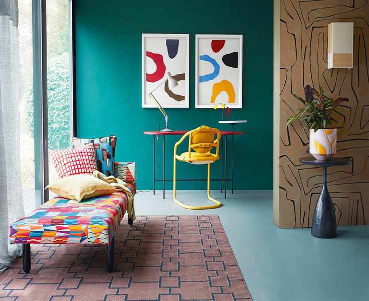 Teal living room