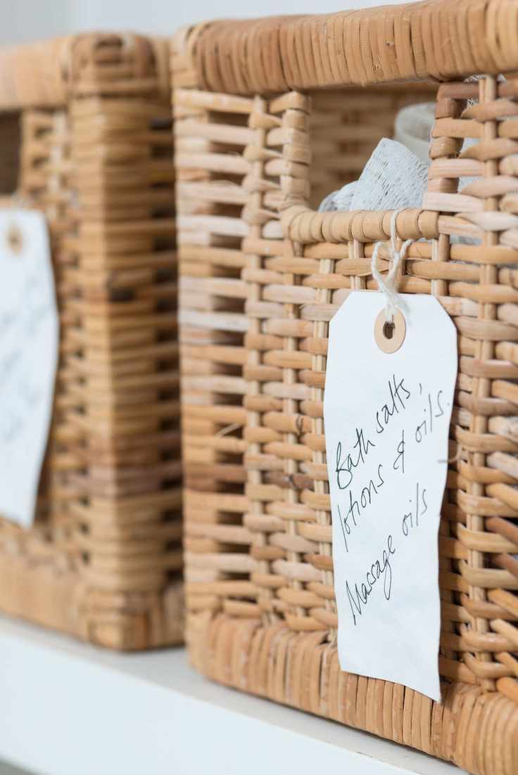 bathroom organization ideas - baskets