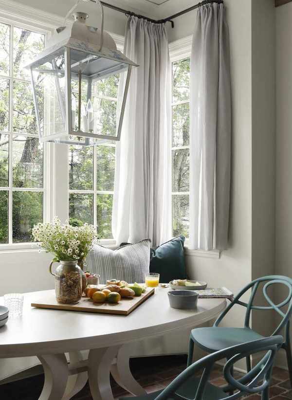 sunroom breakfast nook in southampton