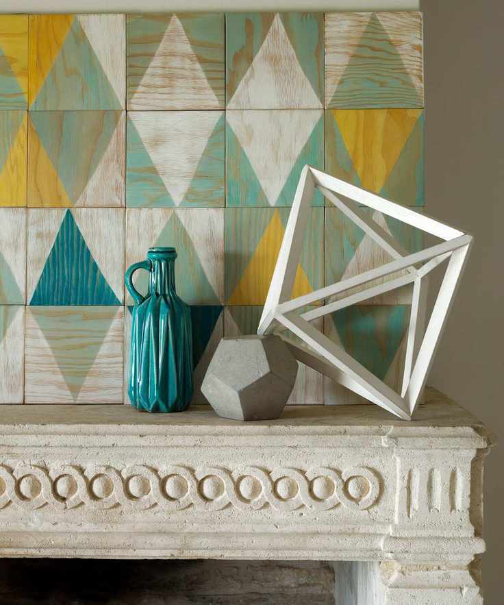 Mantel decor ideas with patterned backsplash