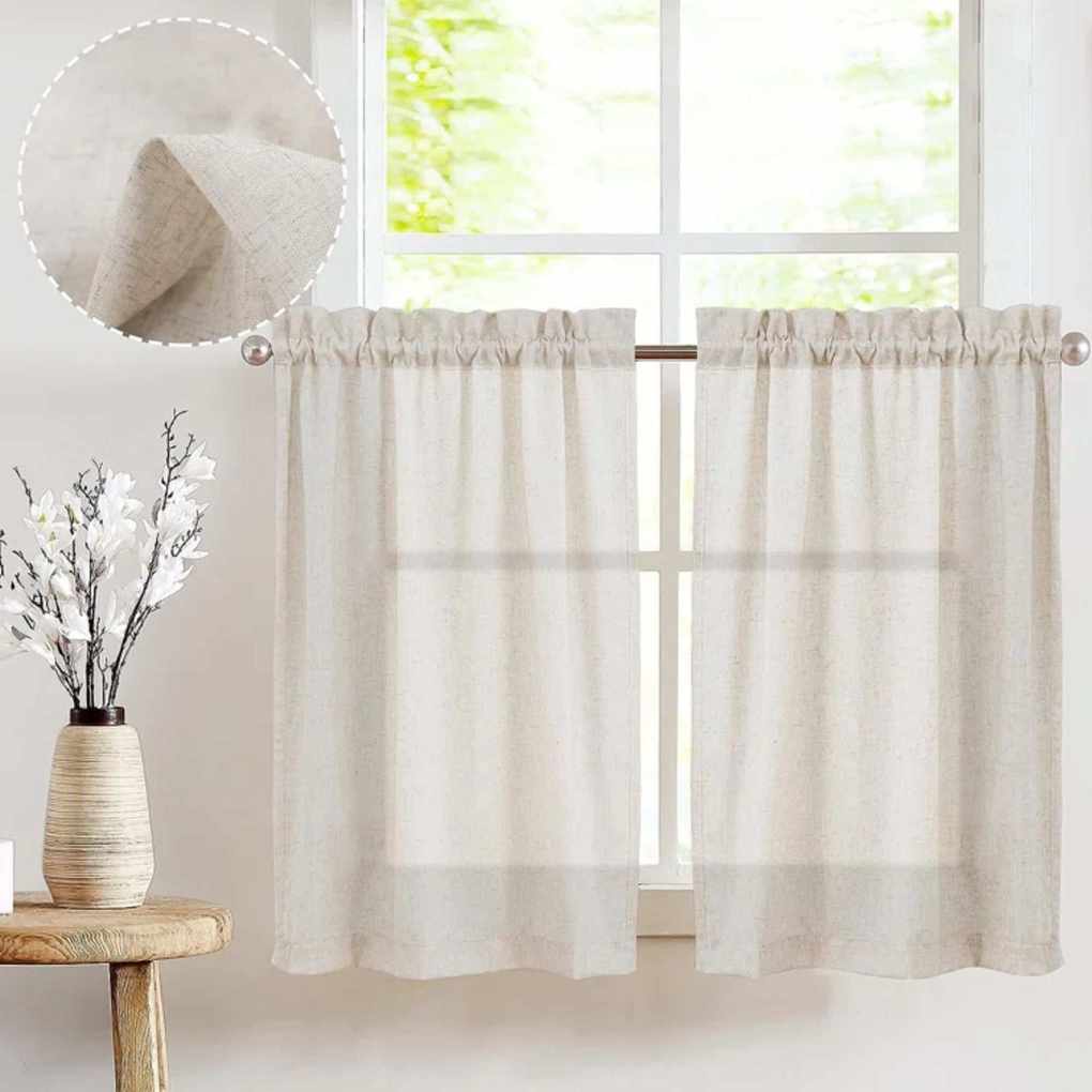 wayfair linen cafe curtains pair