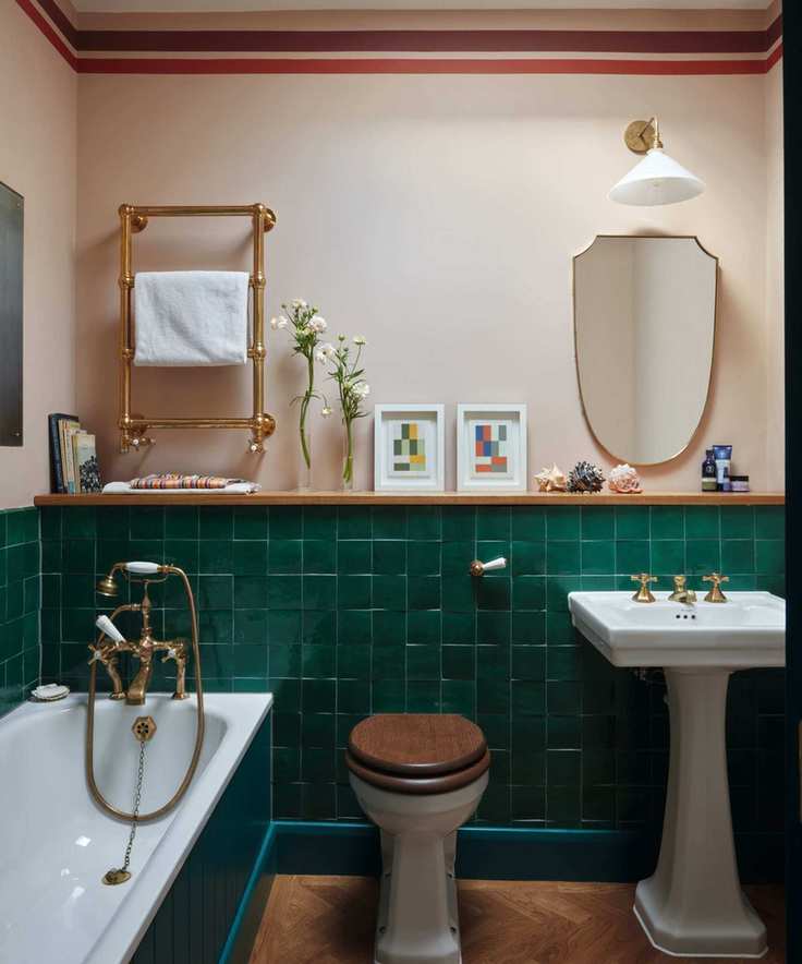 Pale pink bathroom