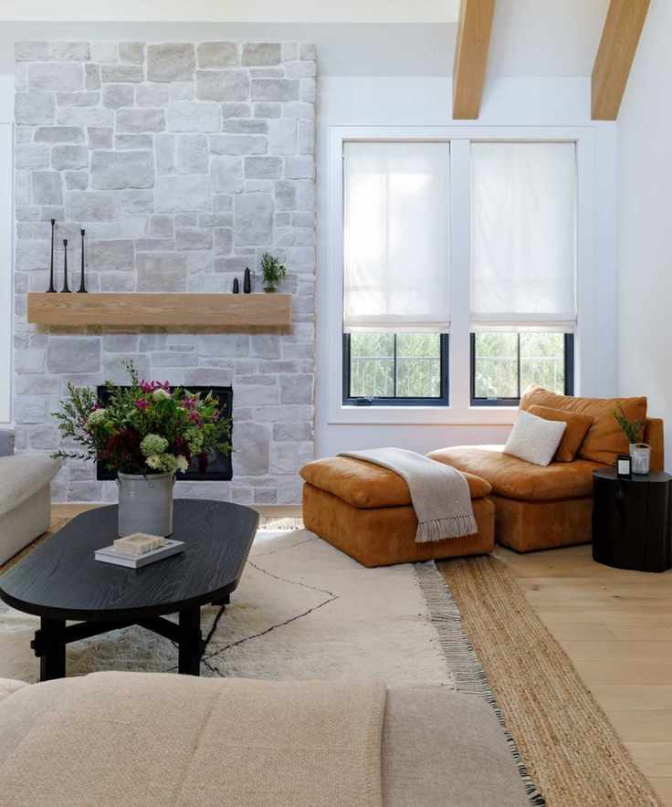 Bright living room with colorful furniture