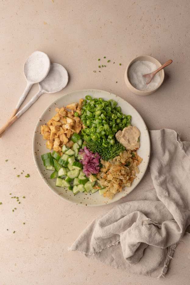 cucumber crispy rice salad