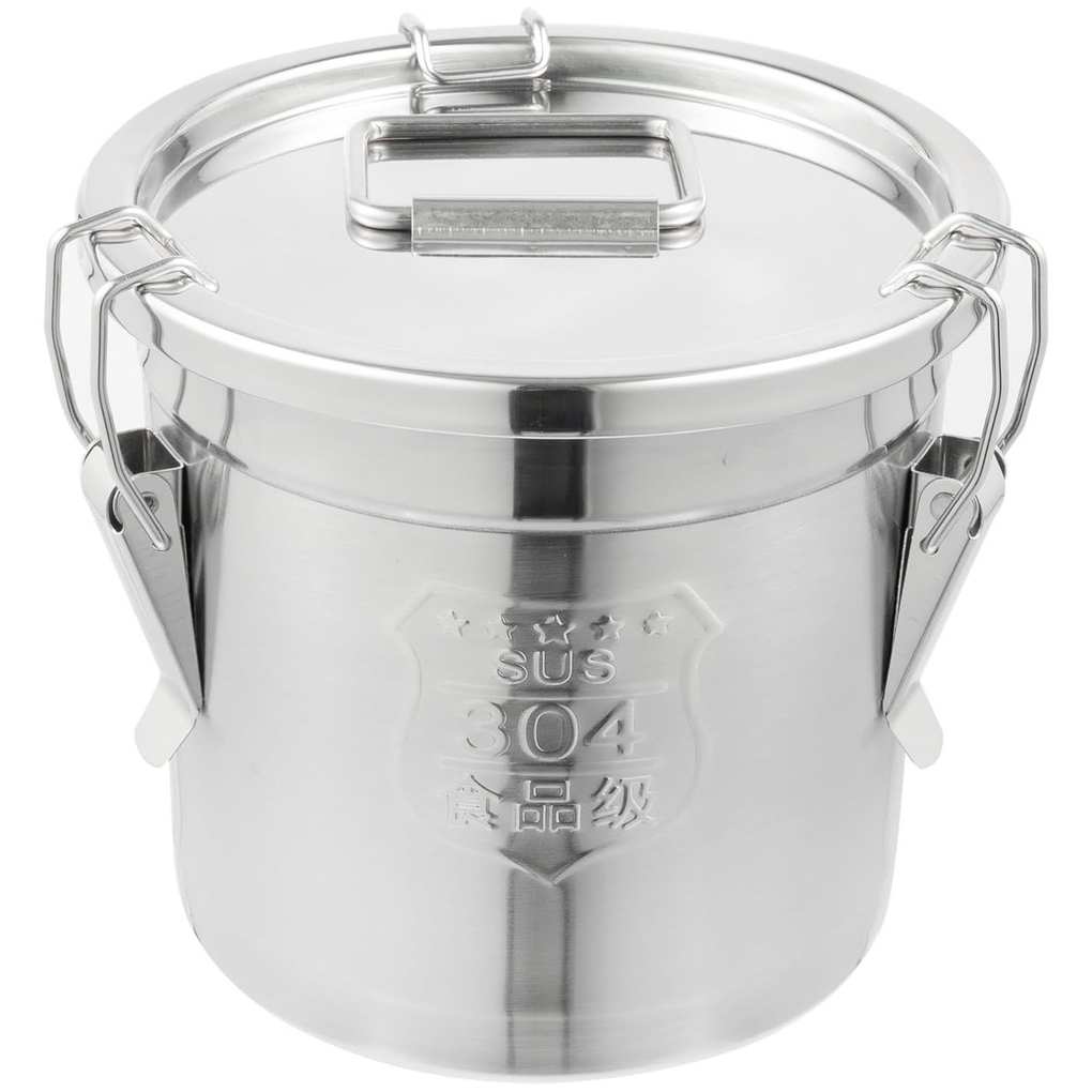 A metal storage tin with locking lid