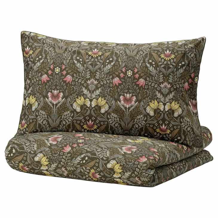KÄrrdunÖrt Duvet Cover and Pillowcase(s) - Dark Green/multicolor Full/queen (double/queen)