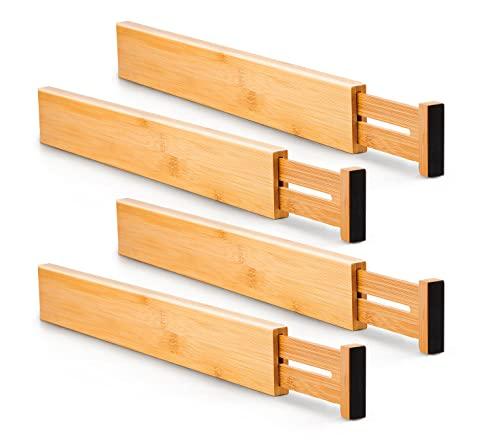 4 piece expandable Bamboo Drawer Dividers