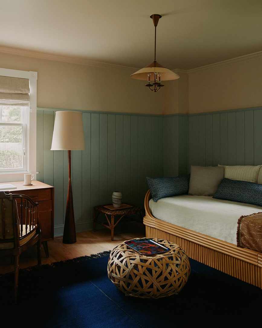 Living room with wainscoting