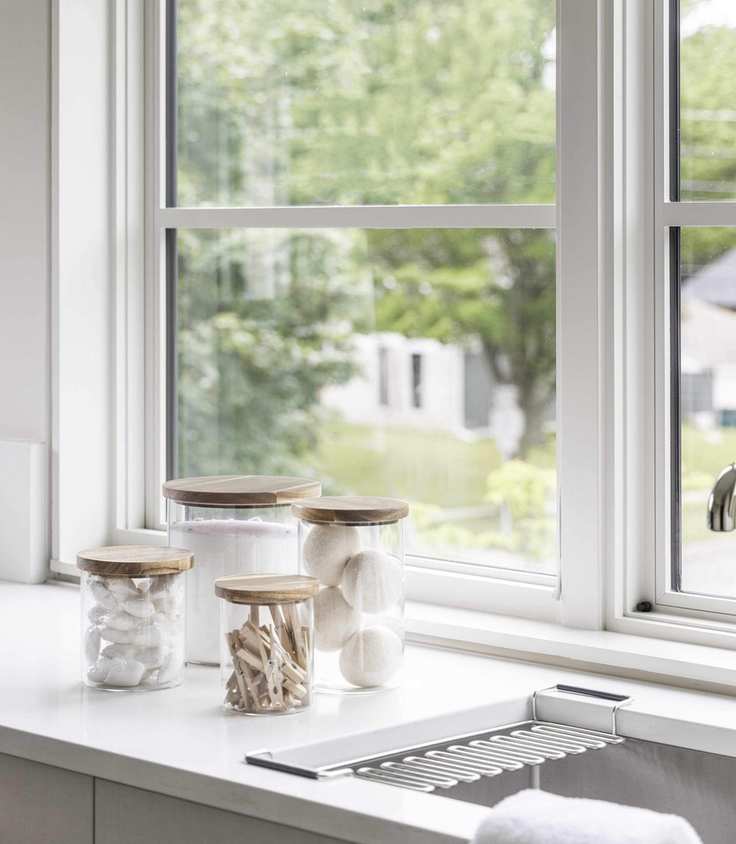 glass jars for utility room storage