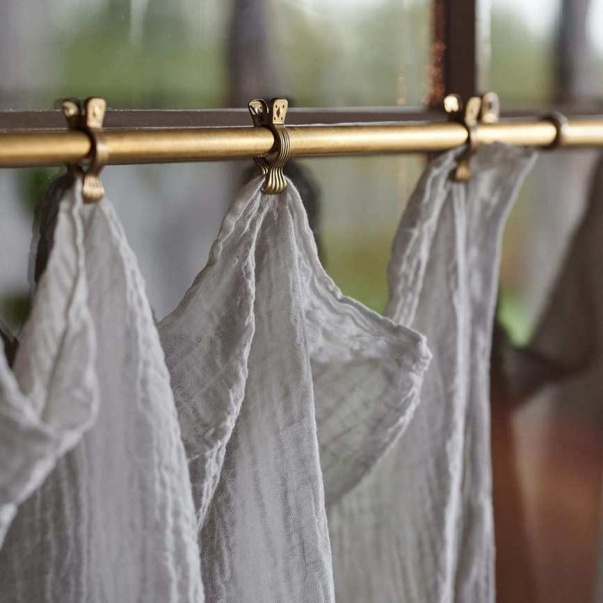 devol brass cafe curtain pole and clips