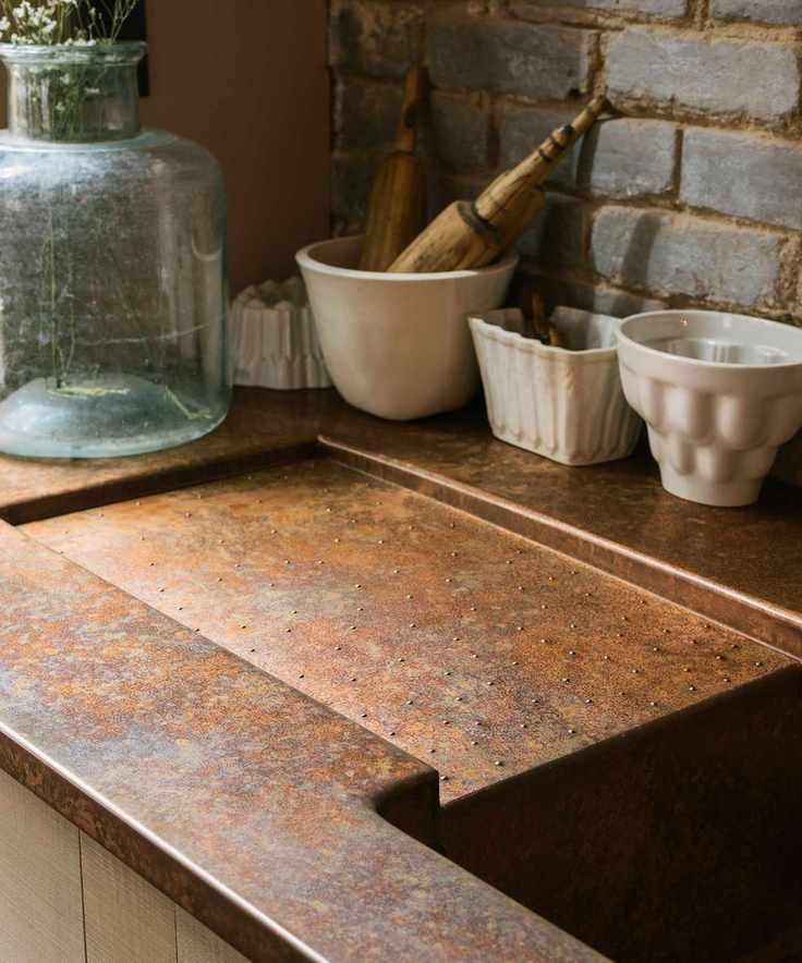 Industrial decor with copper surface