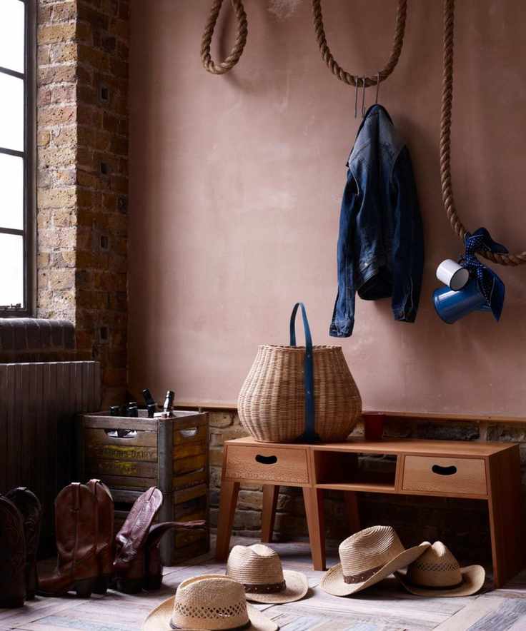 entryway styled with Western design elements