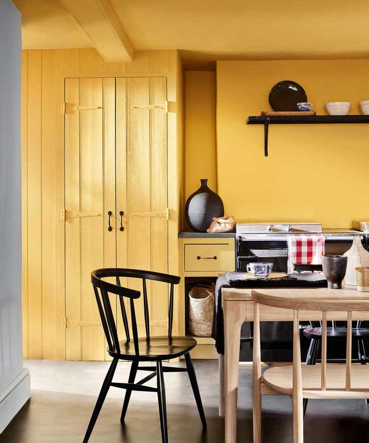 Cheerful yellow dining room