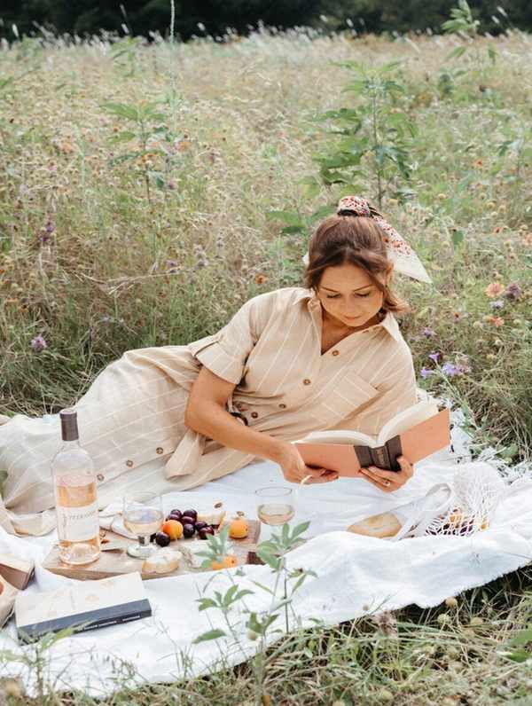 Spring picnic with fresh produce