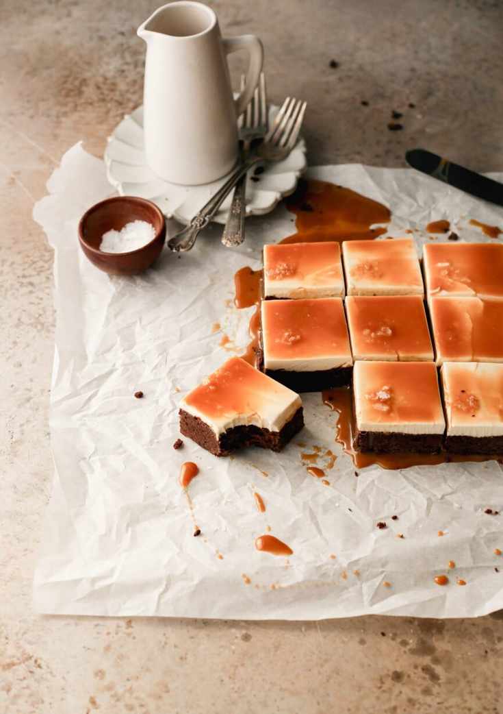 Salted Caramel Cheesecake Brownies are the indulgent dessert to make tonight