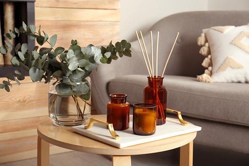 candle and diffuser