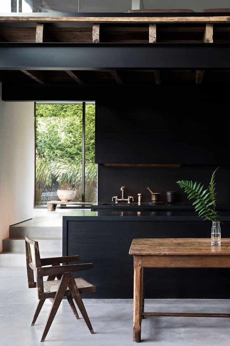 Contemporary black kitchen
