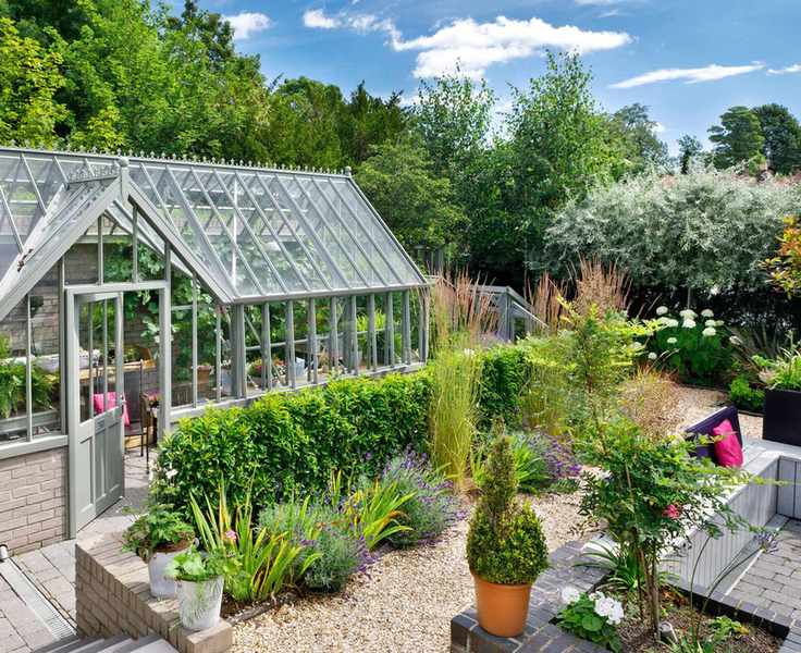 greenhouse beside a terrace