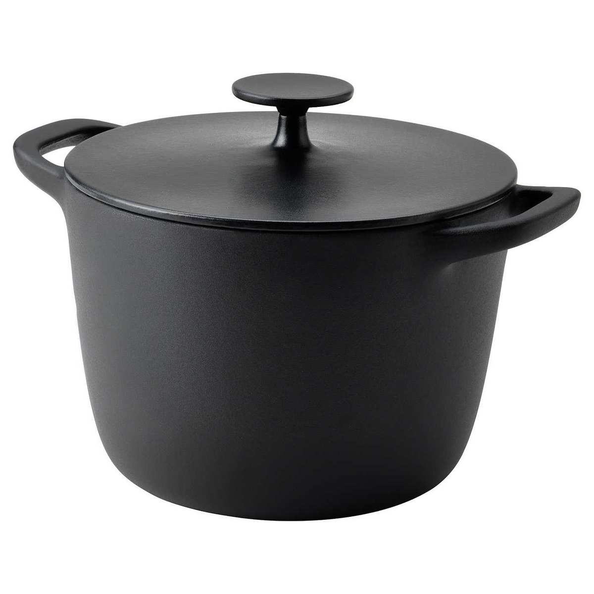Vardagen Pot With Lid - Enamelled Cast Iron Matte/black 5.3 Qt